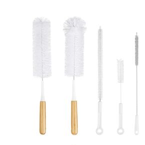 Jekayla 5 Pack Bottle Brush Cleaner, Bottle Brushes for Cleaning Baby Bottle and Straw, Water Bottle Cleaner Brush with Long Handle for Narrow Cup, Hydro Flask, Pipes, Kettle Spout Brushes, White in Saudi Arabia