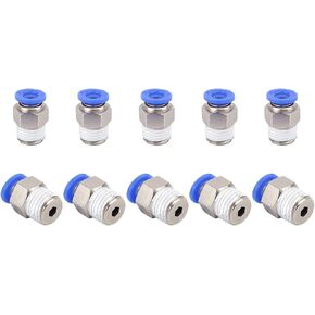 SNS SPC1/4-01NPTBE 1/4"Tube OD x 1/8 NPT Male Straight Nickel Plated Brass Push to Connect Pneumatic Fittings（10 PCS） in Kuwait