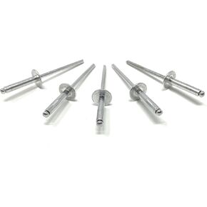 Metal Magery 100 Large Flange Aluminum Open End Pop Rivets - QTY: 100 (1/8-1/2 Aluminum Large Flange Rivet) in Kuwait