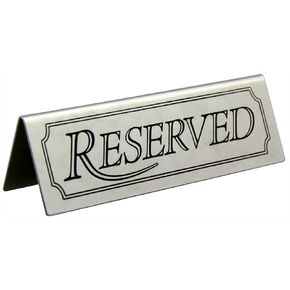 علامة New Star Foodservice 26894 Stainless Steel Table Reserved Sign, 4 في 1. 5-Inch, Set of 2 in Kuwait