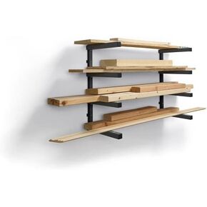 حامل معدني لتخزين الخشب ومنظم الخشب من بورا مع حامل جداري بأربعة مستويات - للاستخدام الداخلي والخارجي وPortamate PM-5093 أسطوانة بقاعدة ثلاثية الوظائف مقاس 11.25 بوصة من الفولاذ المصقول in Kuwait