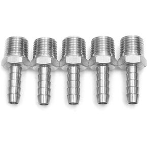 LTWFITTING Bar Production Stainless Steel 316 Barb Fitting Coupler/Connector 1/4" Hose ID x 1/4" Male NPT Air Fuel Water(Pack of 5) in Saudi Arabia