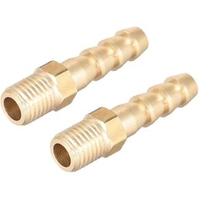 uxcell Brass Fitting Connector Metric M8-1 Male to Barb Fit Hose ID 6mm 2pcs in Kuwait