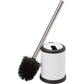 Bath Bliss Toilet Brush and Holder | Self Closing Lid | 360 Degree Brush Head | Bathroom Cleaning | Compact Size | Storage and Organization | Terrazzo White