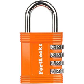 Padlock - 4 Digit Combination Lock for Gym Outdoor & School Locker, Fence, Case & Shed – Heavy Duty Resettable Set Your Own Combo – Waterproof & Weatherproof (1 Pack - Black)