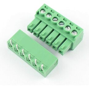 DBParts 10 Sets 6-Pin (6 Pole) 3.81mm Pitch Angle Screw Terminal Block Connector Panel PCB Mount DIY in Kuwait