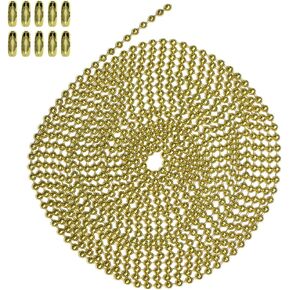 10 Foot Length Ball Chain, Number 6 Size, Dungeon, & 10 Matching Connectors