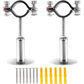 2 Pack Pipe Supports,304 Stainless Steel Wall Mount Ceiling Mount Pipe Bracket Clamp Ring Hanger with Screws for Pipe OD 15-19mm, Bracket Adjustable Height 50-100mm in Kuwait