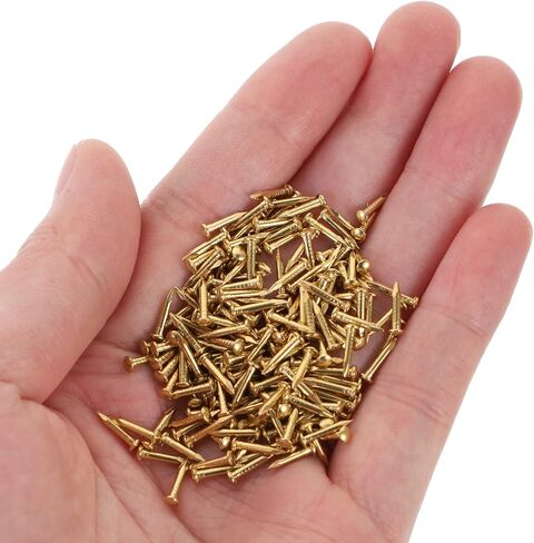 HEALLILY 200pcs Copper Nails for Killing Trees Removing Stumps Copper Nail Spikes Stump Killer for Slating Roofing 8mm (Brass) in Saudi Arabia