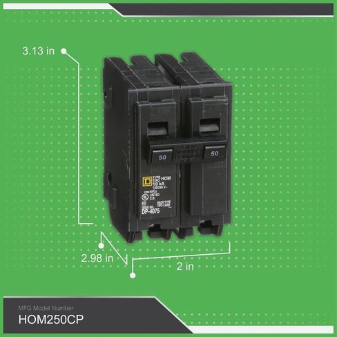 Square D - HOM250CP Circuit Breaker, Black in Saudi Arabia