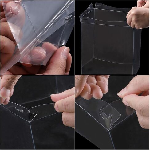 uxcell Clear Cake Box, 5Pcs 9"x9"x9" - Tall Cake Boxes with Ribbon for 6 Inch Cake Packing Carry - for Birthday Parties, Wedding (White) in Kuwait