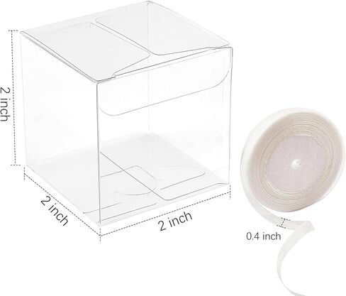 2x2x2 Inches Clear Favor Boxes for Party Treats, 100 Pack in Kuwait