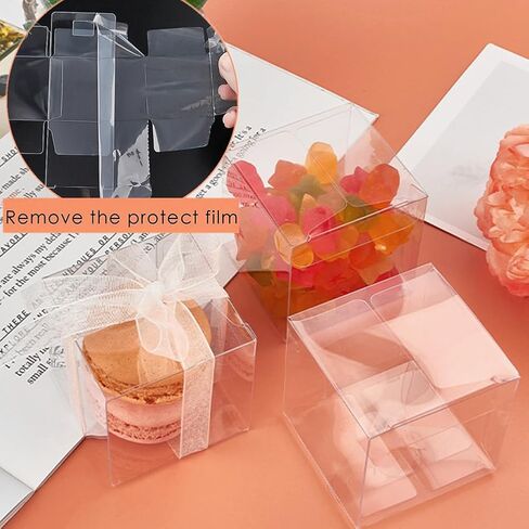 2x2x2 Inches Clear Favor Boxes for Party Treats, 100 Pack in Kuwait