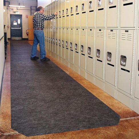 New Pig Grippy Floor Mat Industrial Entrance Mat with Adhesive Backing 3' x 100' Mat Runner Gray GRP36200-GY in Kuwait