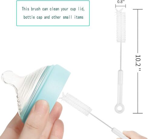 Jekayla 5 Pack Bottle Brush Cleaner, Bottle Brushes for Cleaning Baby Bottle and Straw, Water Bottle Cleaner Brush with Long Handle for Narrow Cup, Hydro Flask, Pipes, Kettle Spout Brushes, White in Saudi Arabia