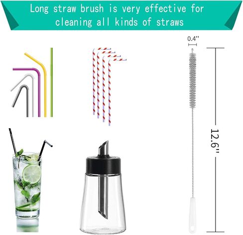 Jekayla 5 Pack Bottle Brush Cleaner, Bottle Brushes for Cleaning Baby Bottle and Straw, Water Bottle Cleaner Brush with Long Handle for Narrow Cup, Hydro Flask, Pipes, Kettle Spout Brushes, White in Saudi Arabia