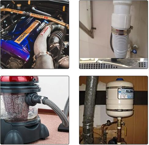 مشبك خرطوم، مجموعة مشابك خرطوم، حزام معدني من الستانلس ستيل 304 بطول 8.2 قدم مع فتحات + 6 مثبتات، مشبك خرطوم تروس دودي قابل للتعديل، مشابك انابيب الوقود لخطوط الانابيب والتطبيقات الميكانيكية in Kuwait