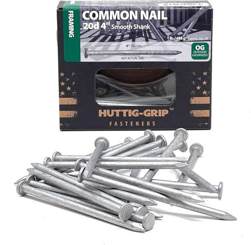 Huttig-Grip 2 inches Framing Common Nail 6d Size, Outdoor Galvanized Finish, 1 lb Pack of 167 Nails in Saudi Arabia