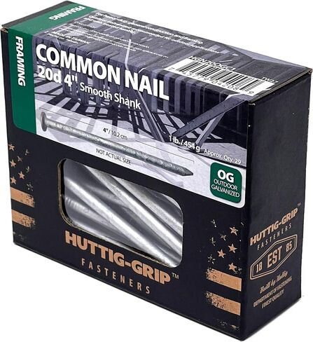 Huttig-Grip 2 inches Framing Common Nail 6d Size, Outdoor Galvanized Finish, 1 lb Pack of 167 Nails in Saudi Arabia