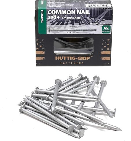 Huttig-Grip 2 inches Framing Common Nail 6d Size, Outdoor Galvanized Finish, 1 lb Pack of 167 Nails in Saudi Arabia