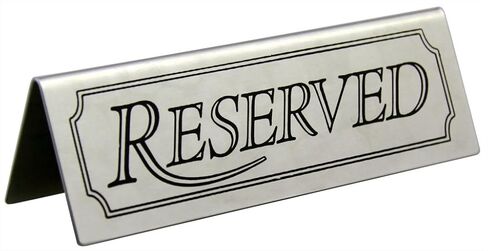 علامة New Star Foodservice 26894 Stainless Steel Table Reserved Sign, 4 في 1. 5-Inch, Set of 2 in Kuwait