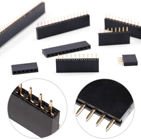 Glarks 120Pcs 2.54mm Straight Single Row PCB Board Female Pin Header Socket Connector Strip Assortment Kit for Arduino Prototype Shield(Single Row) in Saudi Arabia