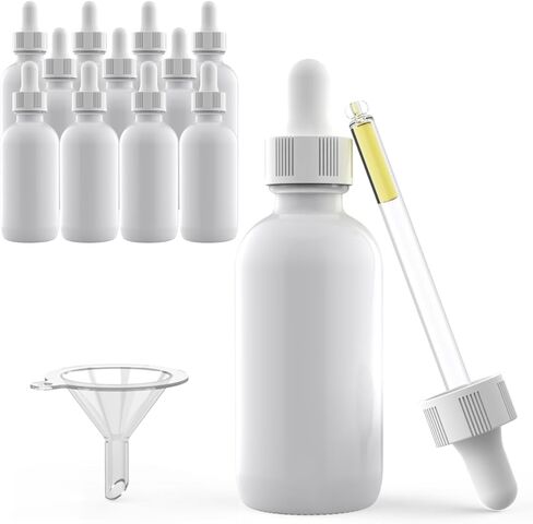 60ml Black Coated Glass Bottle with Glass Eye Dropper, 2 oz Capacity,UV Safe Bottles for Essential Oils and Aromatherapy (Pack of 12) in Kuwait