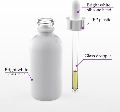 60ml Black Coated Glass Bottle with Glass Eye Dropper, 2 oz Capacity,UV Safe Bottles for Essential Oils and Aromatherapy (Pack of 12) in Kuwait