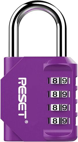 RESET-060 4 أرقام قفل مجمع في الهواء الطلق للمدرسة الصالة الرياضية الرياضة خزانة سياج الأدوات بوابة حقيبة غلق بمشبك الأرجواني in Kuwait