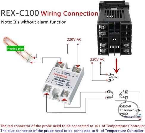 مجموعة وحدة تحكم في درجة الحرارة الرقمية LCD PID REX-C100 + K الحرارية + بحد اقصى 40 امبير SSR in Kuwait
