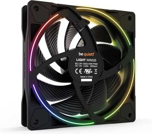 be quiet! Light Wings 120mm PWM high-Speed, Premium ARGB Cooling Fan, 4-Pin, for radiators, BL073,black in Kuwait