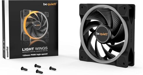 be quiet! Light Wings 120mm PWM high-Speed, Premium ARGB Cooling Fan, 4-Pin, for radiators, BL073,black in Kuwait