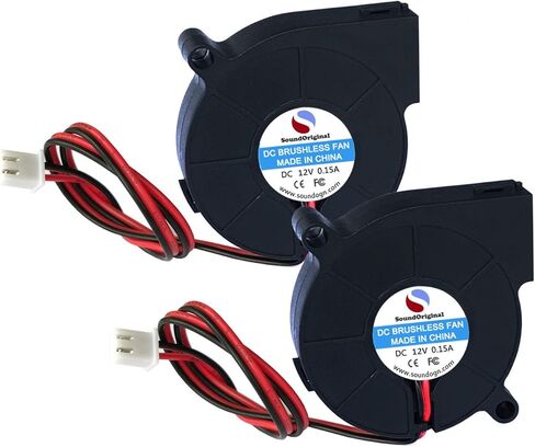 SoundOriginal 2pcs Cooling Blower Fan DC 12V 0.10A~0.15A 50mmx15mm Fans for 3D Printer Humidifier Aromatherapy and Other Small Appliances Series Repair Replacement in Saudi Arabia