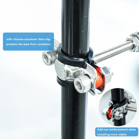 2 Pack Pipe Supports,304 Stainless Steel Wall Mount Ceiling Mount Pipe Bracket Clamp Ring Hanger with Screws for Pipe OD 15-19mm, Bracket Adjustable Height 50-100mm in Kuwait