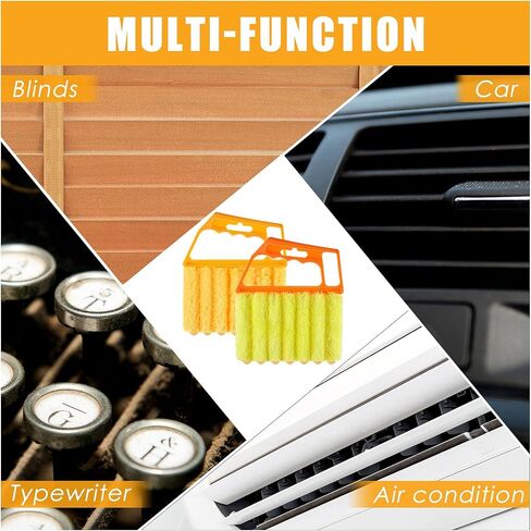 2 Pieces Blind Cleaner Duster Tool, 7 Finger Dusting Cleaner Tool for Window Venetian, Washable Mini Cleaner Brush, Hand Held Cleaner Tool for Air Conditioner Wood Blinds Dust Dirt (2 Colors) in Kuwait