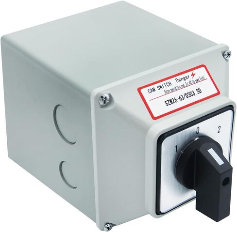 Keymoo 63A Rotary Changeover Switch with Exterior Box, 660V 3 Position 3 Phase 12 Terminals,Universal Selector Switch, Cam Switch IP65, CE 63/D303.3 (Switch&Exterior Box) in Saudi Arabia