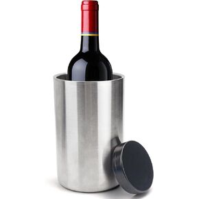 Wine Bottle Chiller, Stainless Steel Wine Cooler Bucket with Ice Pack White Wine Bottle and Champagne, Perfect Wine Accessories for Wine Lovers