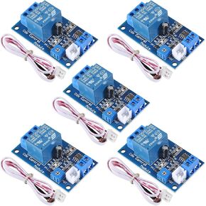 D-FLIFE 5pcs XH-M131 Photoresistor Relay Module, DC 12V 10A Light Control Switch Photoresistor Relay Module Detection Sensor Brightness Automatic Control Module with Cable in Saudi Arabia