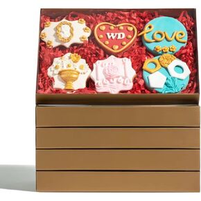 رومانتيك باكينغ طقم علب بسكويت بيضاء من قطعتين بنافذة كاملة وقاعدة بسيطة وغطاء شفاف مقاس 9 1/2 انش × 1 1/4 انش (50، ذهبي) in Kuwait