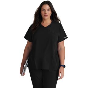 BARCO Skechers Vitality Charge Scrub Top for Women - V-Neck Medical Top, 4-Way Stretch Women's Scrub Top