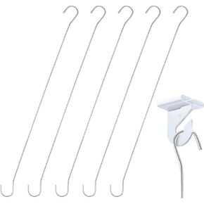 جلوسي اند مجموعة من 50 قطعة - سلك تعليق معدني مزدوج بطول 12 انش على شكل حرف C، خطاف سقف، حامل لافتات للسقف، شماعات للسقف، فتحة خطاف 5/8 انش in Kuwait