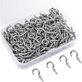 MTJSWXSY 245 قطعة خطافات سقف معدنية، خطافات سقف 1/2 بوصة، خطافات لولبية صغيرة، خطافات تعليق خفيفة (أسود) in Kuwait