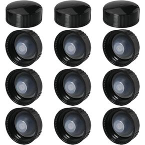 MEETOOT 12pcs Phenolic Resin Cover 24mm Black Poly Seal Screw Caps for Daily Chemicals, Food, Cosmetics Bottles in Saudi Arabia