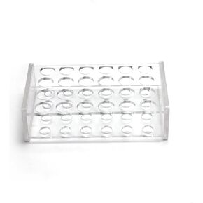 حامل أنبوب اختبار قطعة واحدة من Othmro، حامل أنبوب طرد مركزي 14 مم 24 بئر، حامل بلاستيكي مستطيل حامل حامل أنبوب اختبار رف حامل المختبر لتزيين الحفلات شفاف in Kuwait