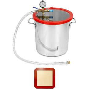 غرفة تفريغ QWORK، غطاء أكريليك مقسّى سعة 5 جالون، غرفة تفريغ من الفولاذ المقاوم للصدأ، لإزالة الغازات من السيليكون، وتثبيت الخشب in Kuwait