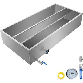 VBENLEM Maple Syrup Evaporator Pan 36x24x18.5 Inch Stainless Steel Maple Syrup Boiling Pan with Valve and Thermometer and Divided Pan and Feed Pan in Saudi Arabia