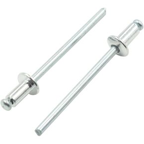 TOUHIA 100 قطعة من المسامير المصنوعة من الألومنيوم مقاس 1/8 بوصة × 1/4 بوصة، مسامير عمياء على شكل قبة (4-2)، فجوة 0.06 بوصة - 0.12 بوصة in Kuwait