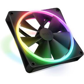 NZXT F140 RGB Duo - مروحة RGB مزدوجة الجوانب مقاس 140 مم - 20 مصباح LED قابل للتحكم بشكل فردي - تدفق هواء متوازن وضغط ثابت - محمل ديناميكي للسوائل - تحكم PWM - زوايا مطاطية مضادة للاهتزاز - أسود in Kuwait