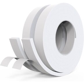360Tronics Weather Stripping Door Seal Strip White 1/2 in x 1/4 in x 13ft, High Density Foam Tape Weatherproof Strong Adhesive Foam Insulation Tape for Doors and Window Frame