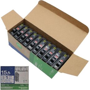Square D QO115 Circuit Breaker, 10 Pack, QO, 15 Amps, 120 Volts, UL Listed, 1 Pole, 10kA AIR, Standard Type, Plug in, Qty 10 in Saudi Arabia